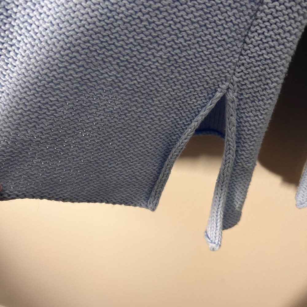 Reverse Knit Coffee Lake Wine Lightweight Sweater Blue Summer Oversized XS/S - Picture 13 of 13